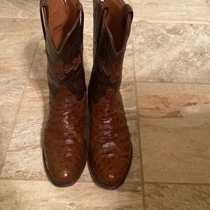 Gently worn Beautiful Full Quill Ostrich men’s boots size 9 D